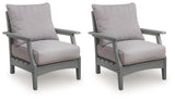 Cove Beach outdoor lounge chair side view showing gray finish