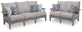 Cove Gray Beach Outdoor Sofa and Loveseat