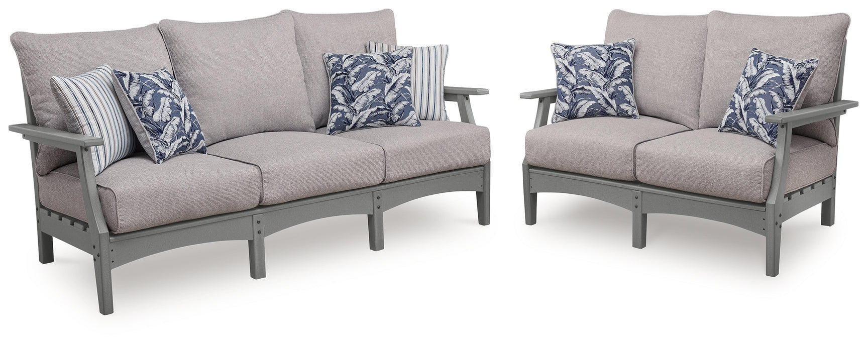 Cove Gray Beach Outdoor Sofa and Loveseat