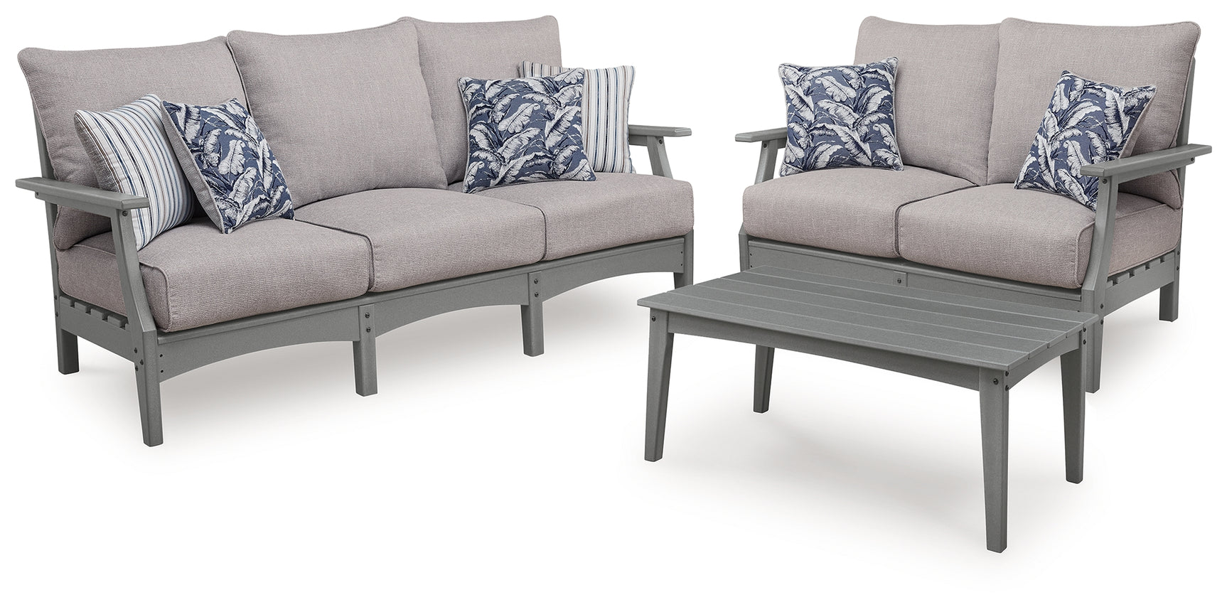 Cove gray outdoor loveseat front view