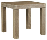 Silo Point Outdoor End Table side angle showing slatted top