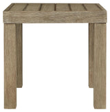 Silo Point Outdoor End Table side view showing lower shelf