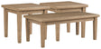 Grayish brown eucalyptus wood coffee table detail