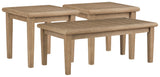Grayish brown eucalyptus wood coffee table detail