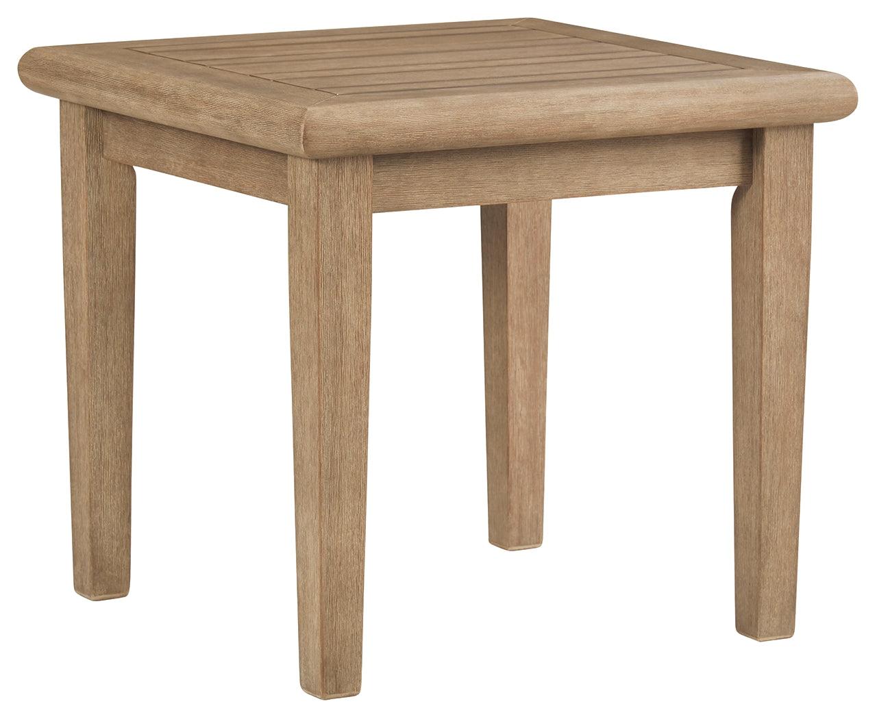 Gerianne Grayish Brown Outdoor End Table side view