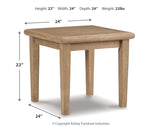 Clare Beige end table detail