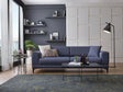 Pavia Navy Blue 3-Seater Sofa Bed angled front view