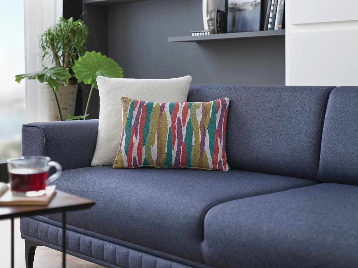 Pavia Navy Blue 3-Seater Sofa Bed armrest detail