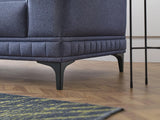 Pavia Navy Blue 3-Seater Sofa Bed fabric texture detail