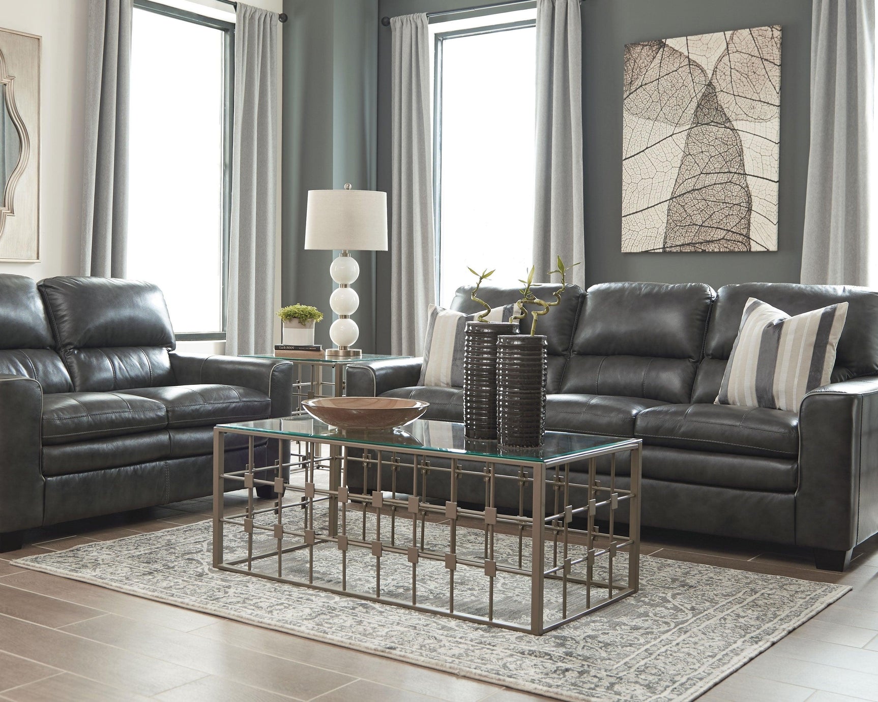 South collection 8x10 blue/beige rug laying flat