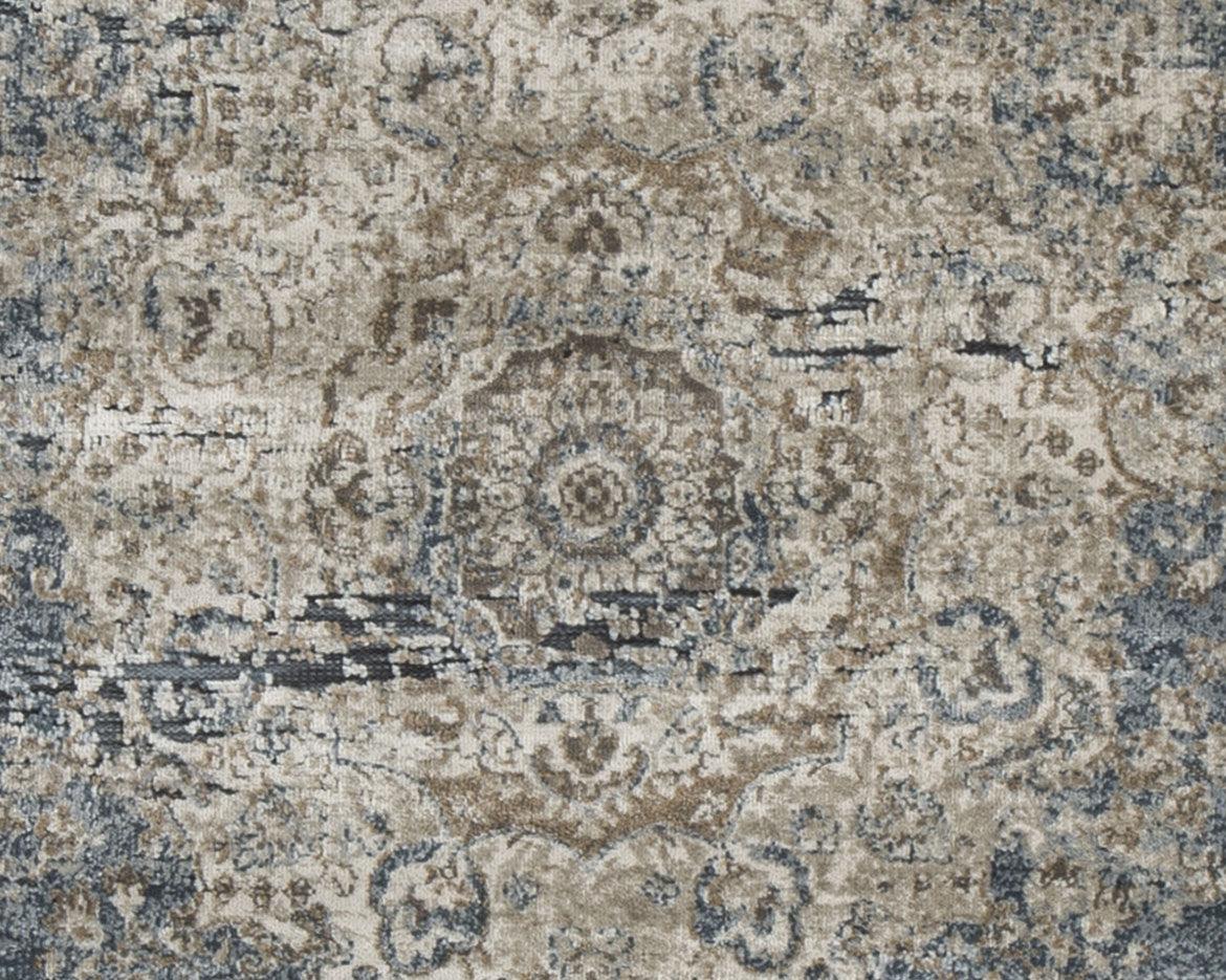 Color swatch for South collection blue and beige rug