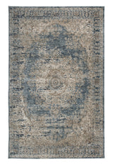Close-up of South Blue Beige 5x7 rug medallion pattern
