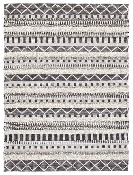 Karalee Ivory and Brown 8 x 10 Rug, angled side view
