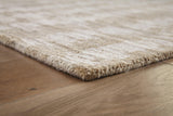 Close-up of Abanlane Brown and Cream Wool Rug texture