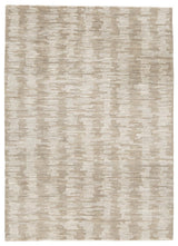 Abanlane Brown and Cream 5x7 Wool Rug - angled detail