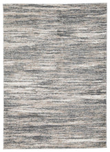Close-up of Gizela rug's striped pattern and pile