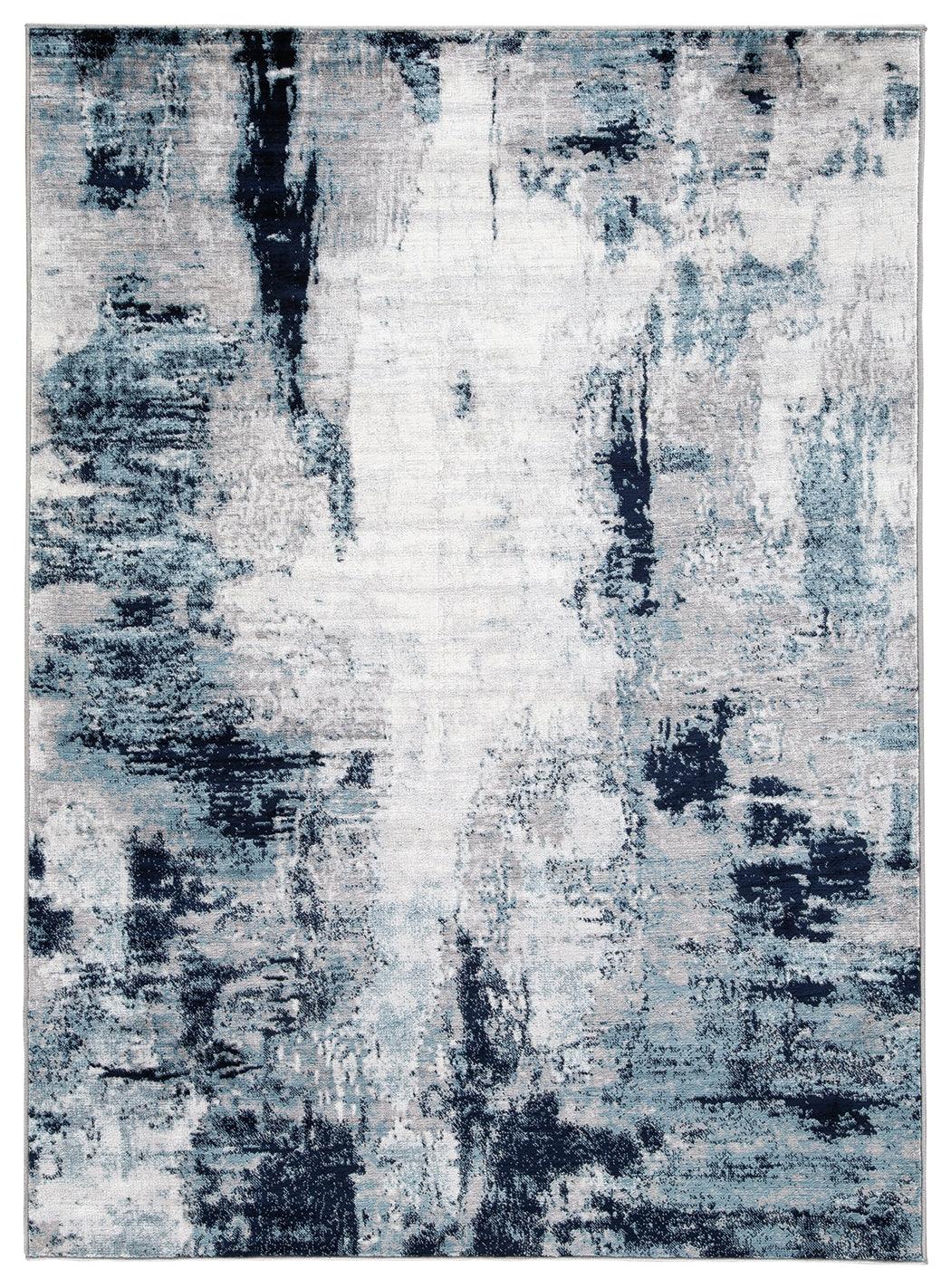 Leonelle Cream Blue Gray 5'3 x 7'3 Rug side detail