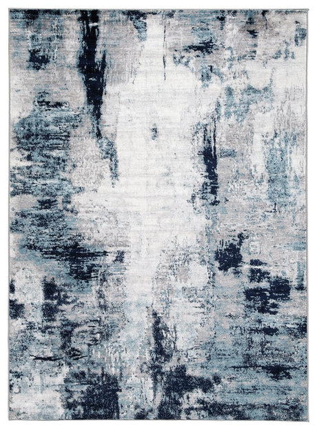 Leonelle Cream Blue Gray 5'3 x 7'3 Rug side detail