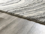 Wysdale Ivory and Gray abstract medium rug 5'3" x 7'3" close-up detail