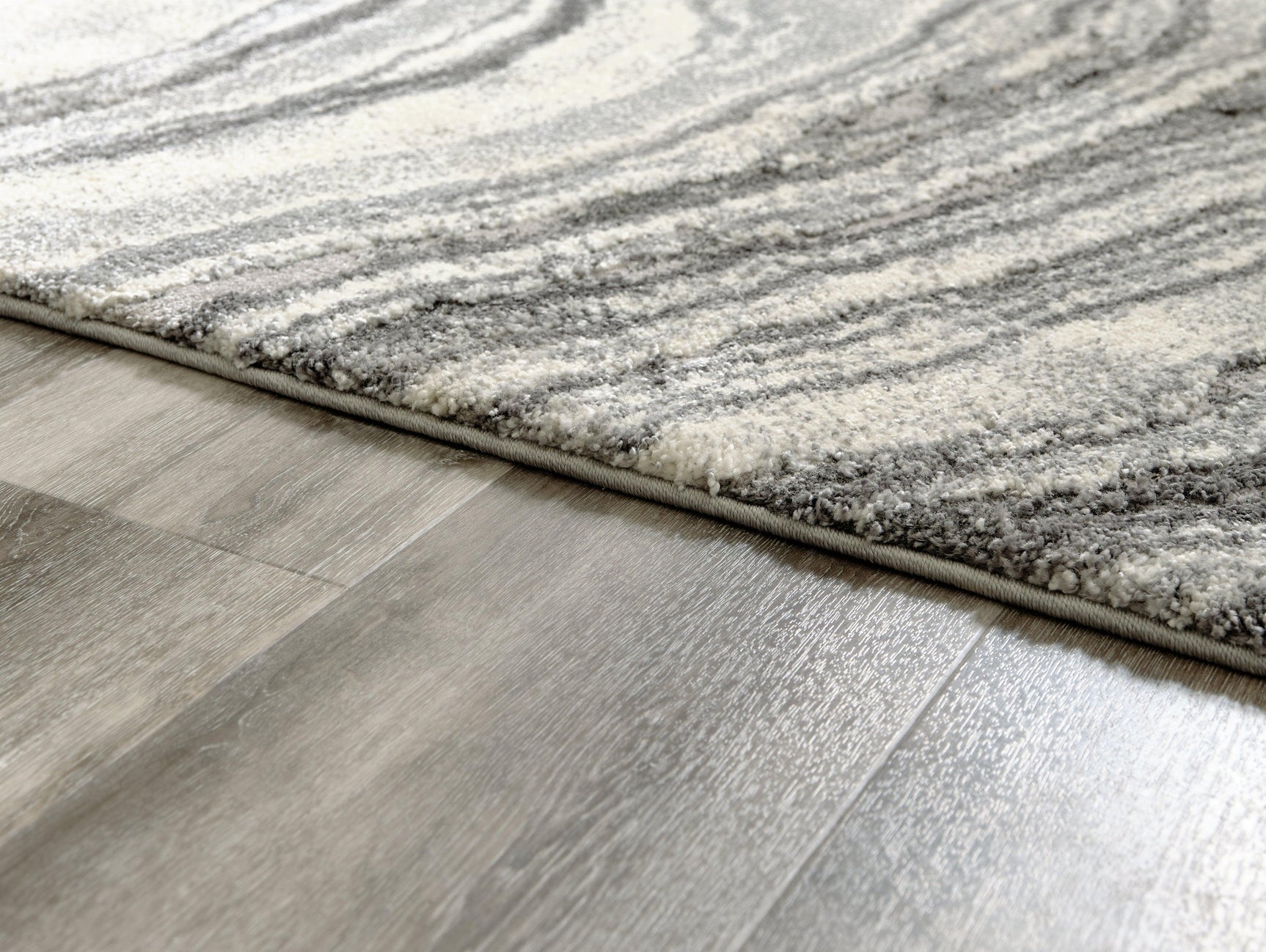 Wysdale Ivory and Gray abstract medium rug 5'3" x 7'3" close-up detail