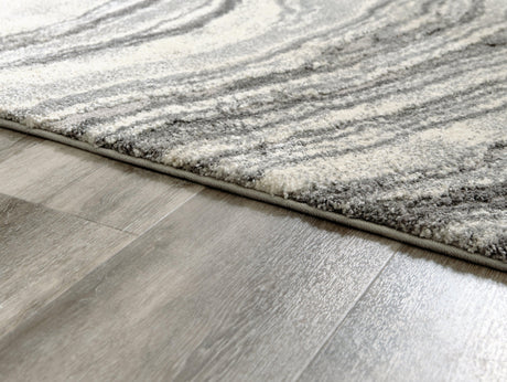 High-low pile detail of Wysdale Ivory Gray rug
