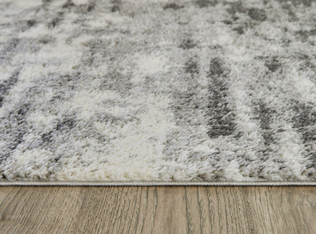 Detailed view of Gerdie rug edge with jute backing