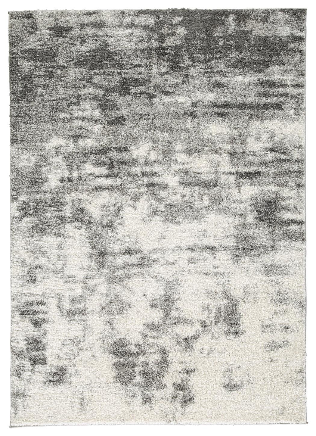 Close-up of Gerdie rug texture and abstract cream gray pattern