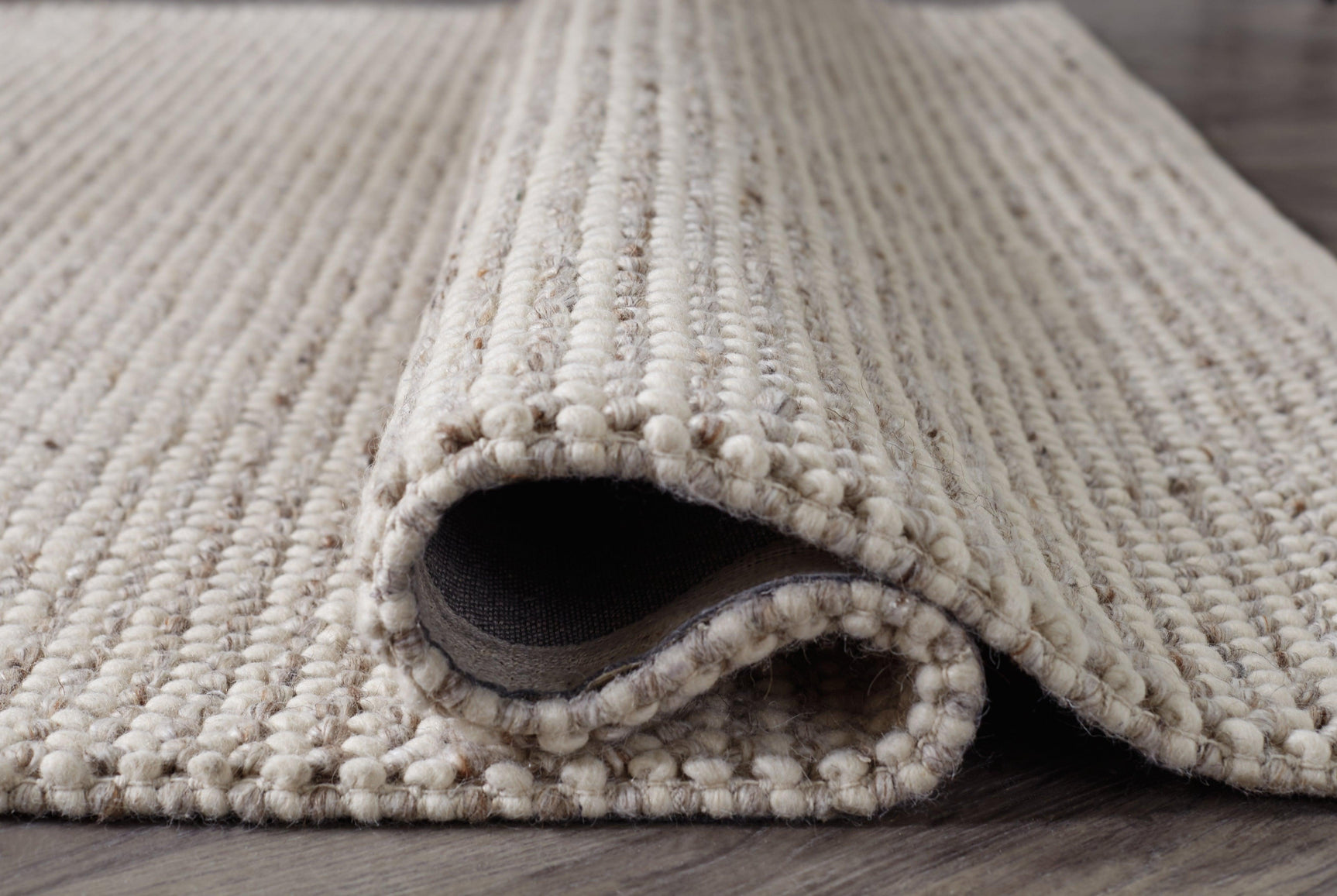 Jossick Cream Taupe 7'8" x 10' rug rolled detail