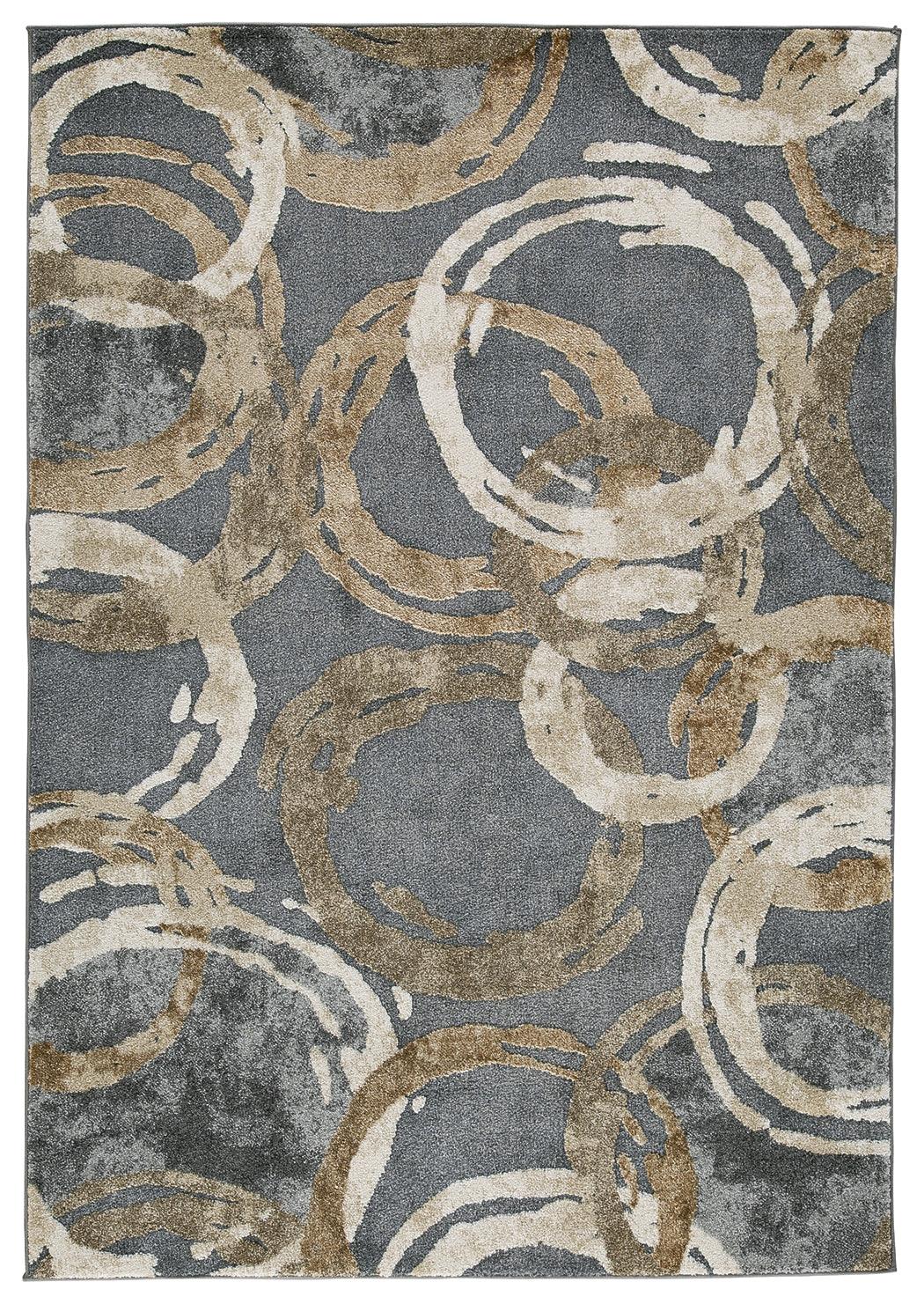 Close up of Faelyn Multi 5' x 7'3" rug texture and pattern detail