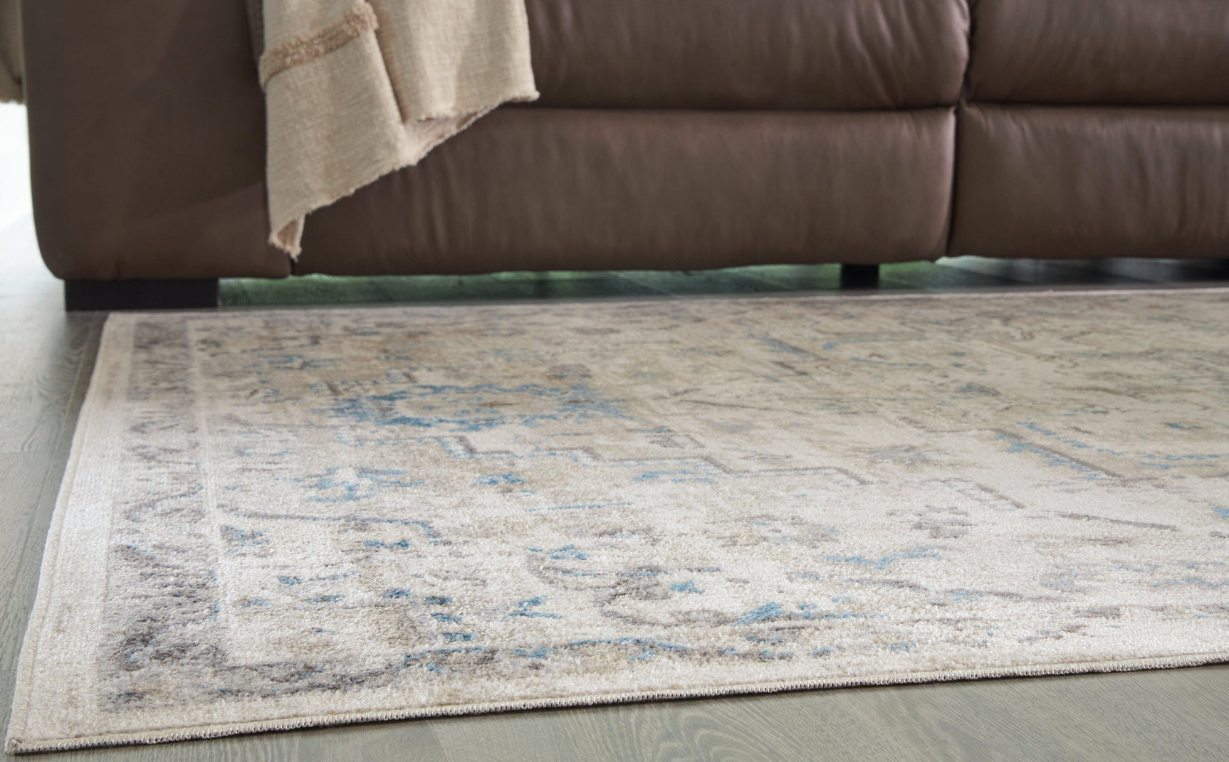 Texture detail of Barkham Multi rug pile and fabric