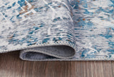 Garyard Multi 5x7 rug side view showing thickness and edge