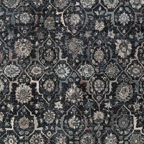 Hilcott color swatch of blue cream brown rug