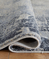 Langrich Blue gray cream abstract rug pile and weave detail