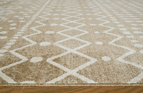 Detail of Bunchly rug tribal motif pattern