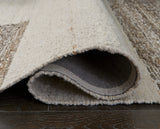 Rolled Barus Beige Brown Gray rug detail