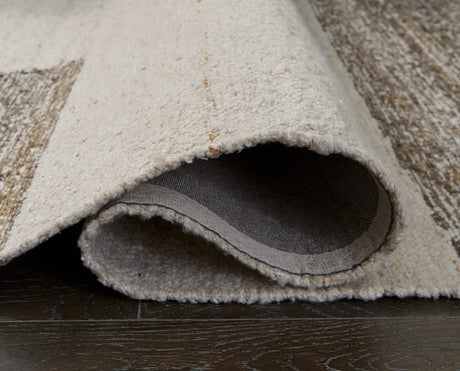 Barus rug rolled detail showing handwoven edge