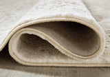 Rolled Gatwell Ivory Gray Tan medallion rug edge detail