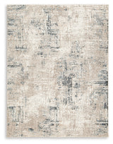 Gentor rug blue ivory detail close-up