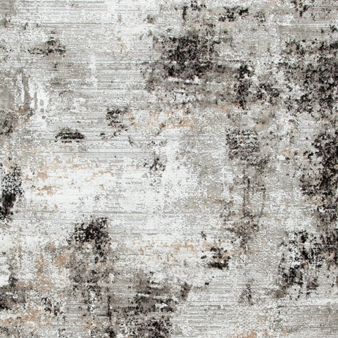 Color swatch of Langwell Medium Rug fibers in black, gray, white and tan tones
