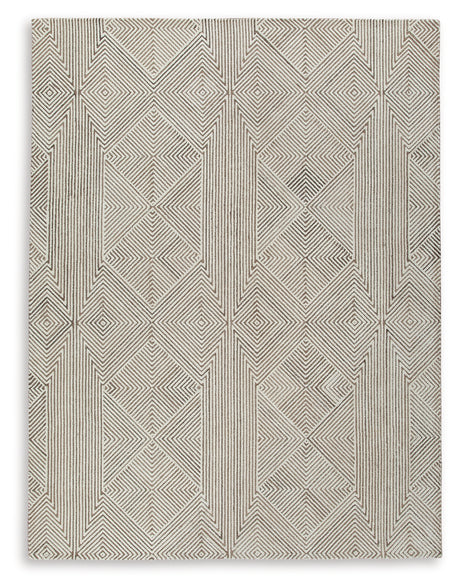 Jadott Beige Brown Rug corner closeup showing texture