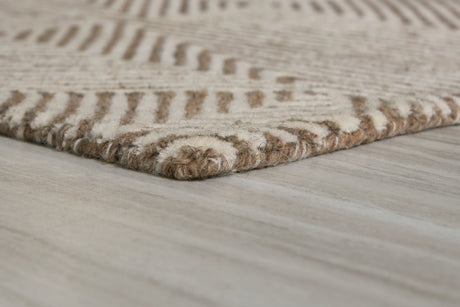 Detailed closeup of Jadott hand-tufted wool and polyester blend rug