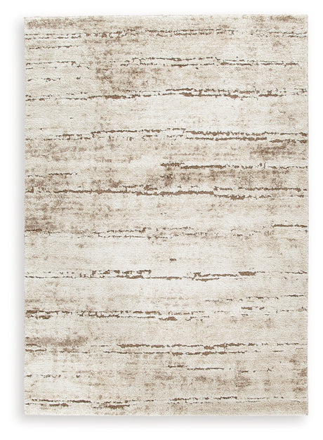Kasney Rug close-up detail of cream and brown fibers