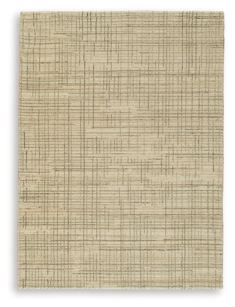 Close-up detail of Janston rug hand-tufted wool blend pile