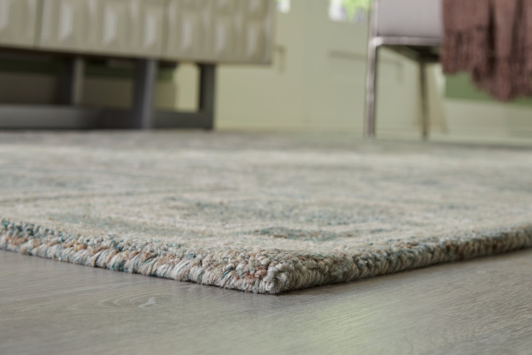 Detail of geometric design on Jossland rug