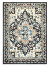 Leningston rug close-up of medallion pattern and texture