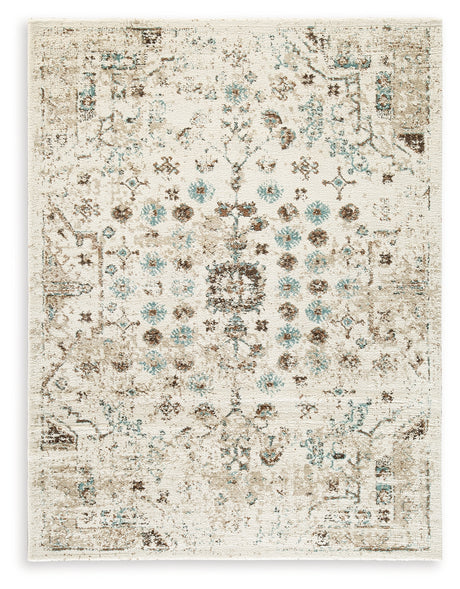 Side angle of Jossler 5x7 polypropylene area rug