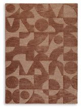 Close-up detail of Perrenton Clay rug hand-tufted pile texture