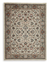Close-up of Beritham rug floral weave detail