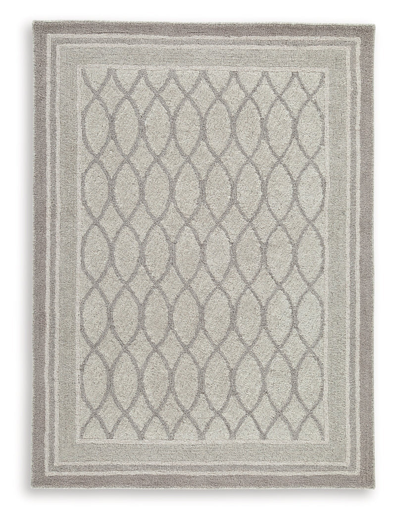 Close-up of Wimney Gray Wool Rug texture and pile detail