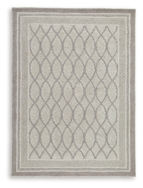 Close-up of Wimney Gray Wool Rug texture and pile detail